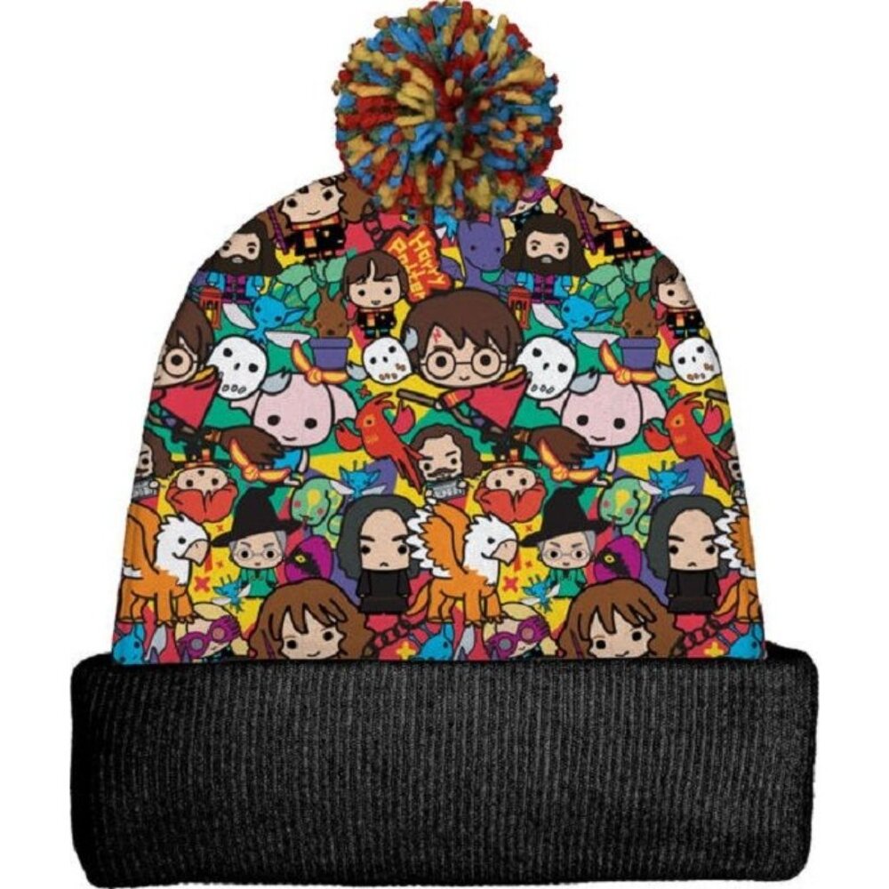 New Harry Potter Chibis Beanie Hat Adult Winter One Size Ron Hermione Hagrid NWT - Picture 1 of 2